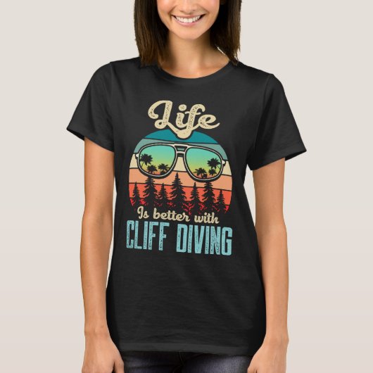 With Cliff Diving Watersports Tombstoning T-Shirt (Vorderseite)