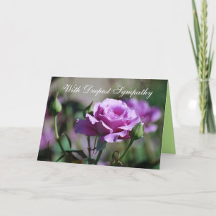 With Deepest Sympathy Lavender Rose Card Karte