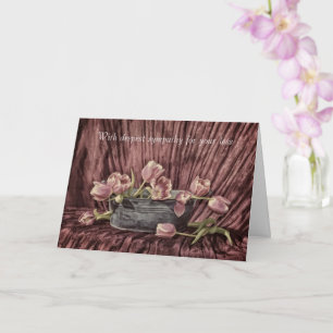 With deepest sympathy - Pink Tulip Still life Karte