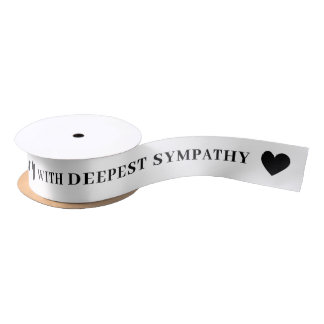 With Deepest Sympathy White Ribbon Satinband