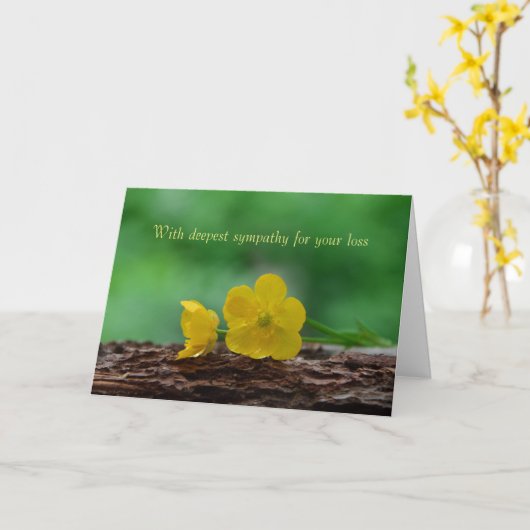 With deepest sympathy - Yellow Flower Karte (Gelbe Blume)