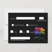 🌈 With Dietary choice RSVP Technicolor Love  Karte (Rückseite)