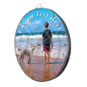 With Dog Photo Dart Board Personalized Text Dartscheibe (Vorderseite rechts)