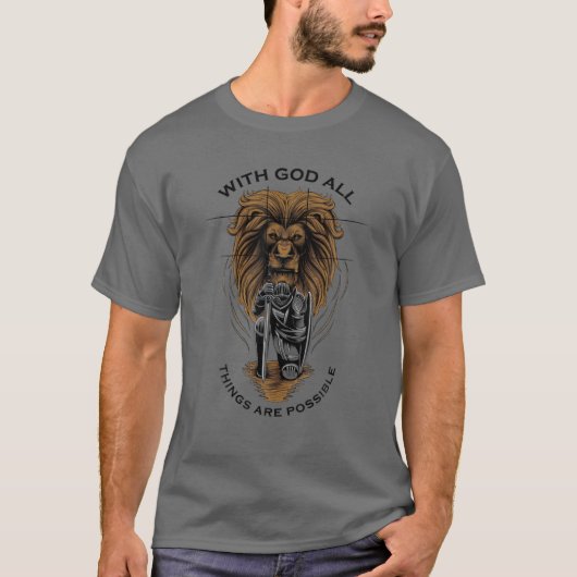 With God All Things Are Possible Christian Scriptu T-Shirt (Vorderseite)