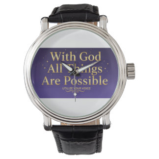 With God All Things Are Possible Christian Watch Armbanduhr