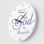 With God All Things Are Possible! Große Wanduhr (Winkel)