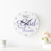 With God All Things Are Possible! Große Wanduhr (Zuhause)