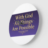 With God All Things Are Possible – Inspirational Große Wanduhr (Winkel)