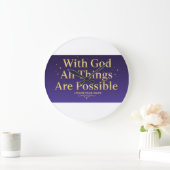 With God All Things Are Possible – Inspirational Große Wanduhr (Zuhause)
