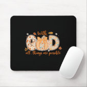 With God All Things Are Ssible Fall Pumpkin Patter Mousepad (Mit Mouse)