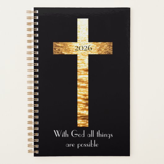 With GOD Golden Cross 2026 Planner Planer (Vorderseite)
