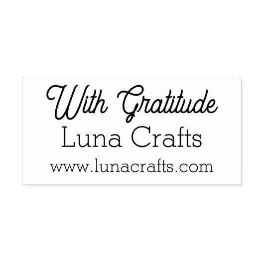 With Gratitude Custom Business Store Name & Websit Gummistempel (Prägung)