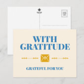 With Gratitude Grateful for You Typogrpahy Postkarte (Vorne/Hinten)