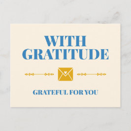 With Gratitude Grateful for You Typogrpahy Postkarte