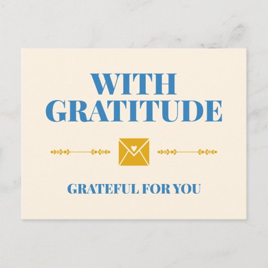 With Gratitude Grateful for You Typogrpahy Postkarte (Vorderseite)