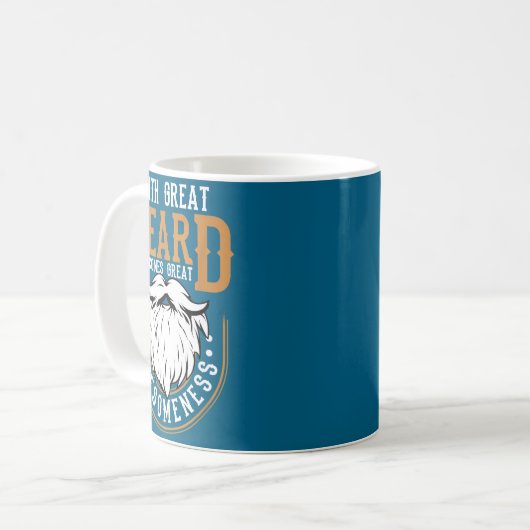 With Great Beard Comes Great Awesomeness Funny Bea Kaffeetasse (Vorderseite Links)
