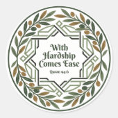 With Hardship Comes Ease Modern Islamic Sticker (Vorderseite)