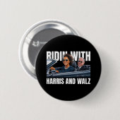 With Harris And WAlzheimer President Kamala Harris Button (Vorne & Hinten)