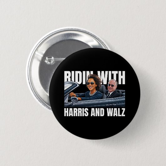 With Harris And WAlzheimer President Kamala Harris Button (Vorne & Hinten)