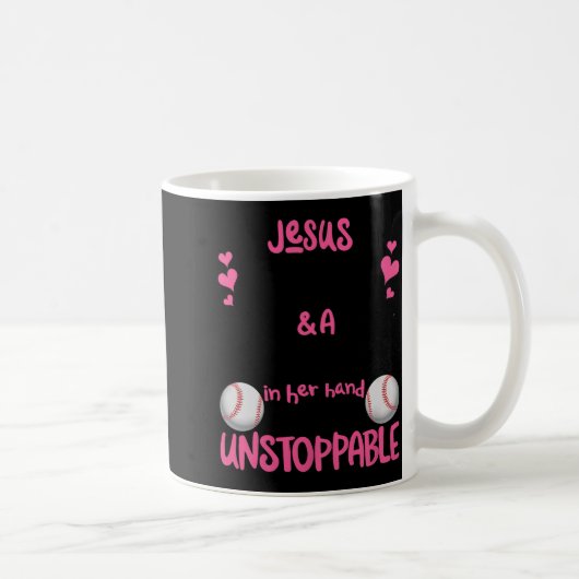 With Jesus In Her Heart And A Softball She Is Unst Kaffeetasse (Rechts)