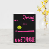 With Jesus In Her Heart And A Softball She Is Unst Karte (Gelbe Blume)