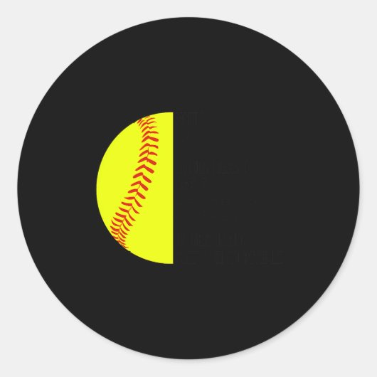 With Jesus In Her Heart And A Softball She Is Unst Runder Aufkleber (Vorderseite)
