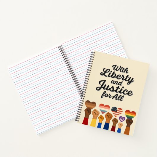 With Liberty and Justice for All Protest Freedom Notizblock (Innenseite)