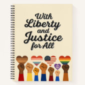 With Liberty and Justice for All Protest Freedom Notizblock (Vorderseite)