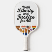 With Liberty and Justice for All Protest Freedom Pickleball Schläger (Rückseite)