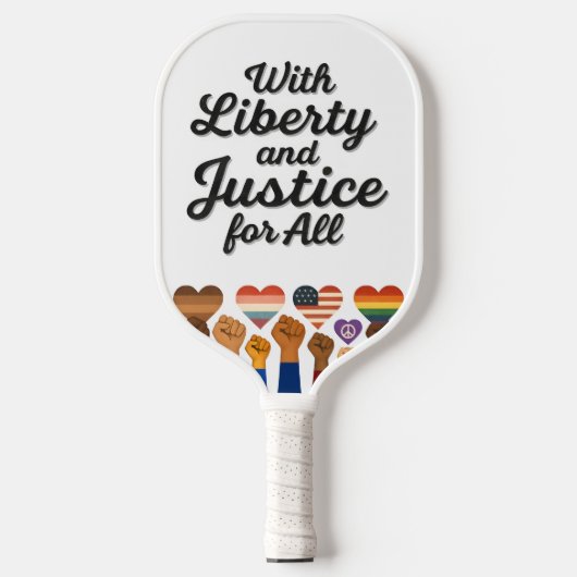 With Liberty and Justice for All Protest Freedom Pickleball Schläger (Vorderseite)
