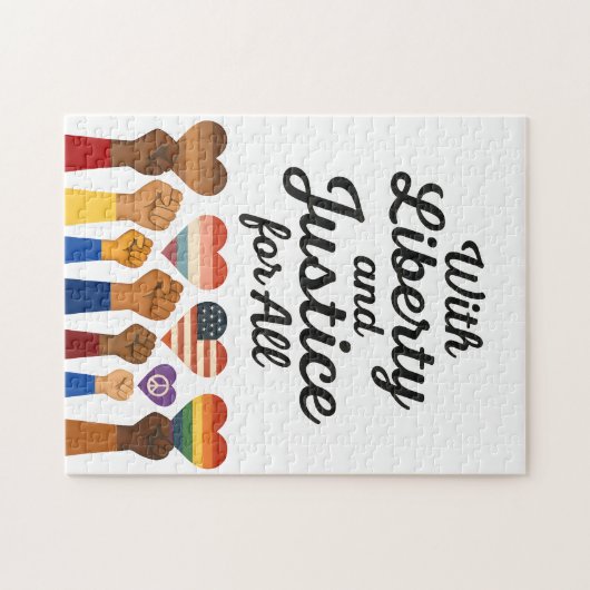 With Liberty and Justice for All Protest Freedom Puzzle (Horizontal)