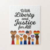 With Liberty and Justice for All Protest Freedom Puzzle (Vertikal)