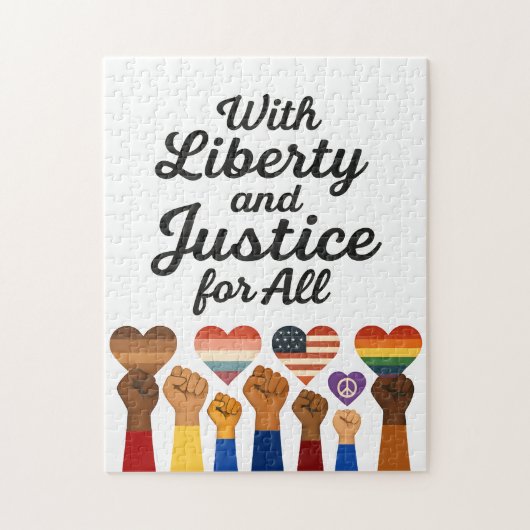 With Liberty and Justice for All Protest Freedom Puzzle (Vertikal)