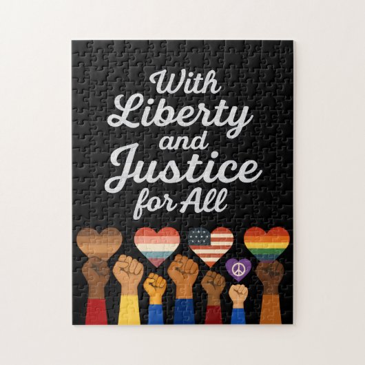 With Liberty and Justice for All Protest Freedom Puzzle (Vertikal)