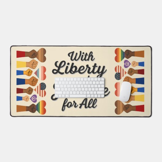 With Liberty and Justice for All Protest Freedom Schreibtischunterlage (Tastatur & Maus)