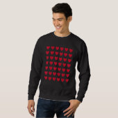With Lots of Hearts On It Multiple Red Rows Sweatshirt (Vorne ganz)