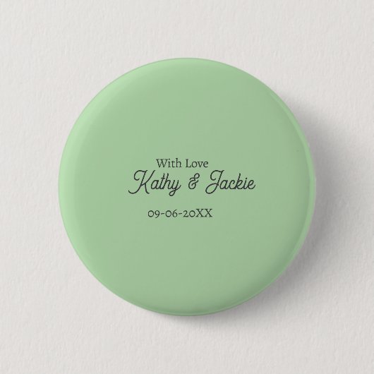 With love add couple name wedding simple minimal button (Vorderseite)