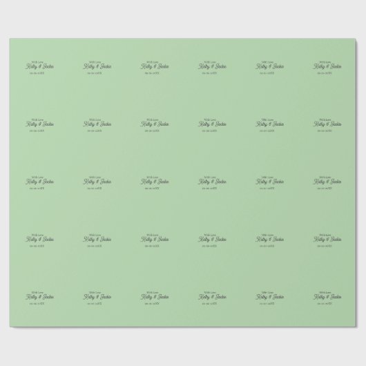 With love add couple name wedding simple minimal  geschenkpapier (Flach)