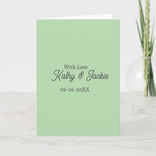 With love add couple name wedding simple minimal  karte (Vorderseite)