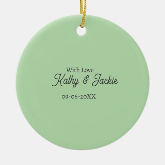 With love add couple name wedding simple minimal keramik ornament (Vorne)
