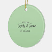 With love add couple name wedding simple minimal keramik ornament (Links)