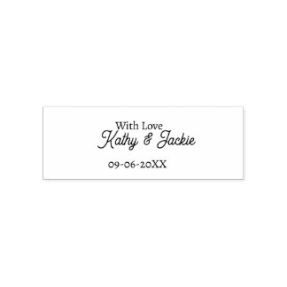 With love add couple name wedding simple minimal permastempel