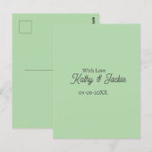 With love add couple name wedding simple minimal  postkarte (Vorne/Hinten)