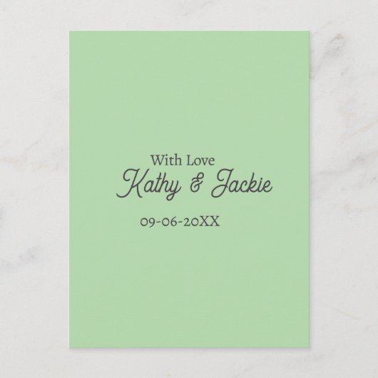 With love add couple name wedding simple minimal  postkarte (Vorderseite)