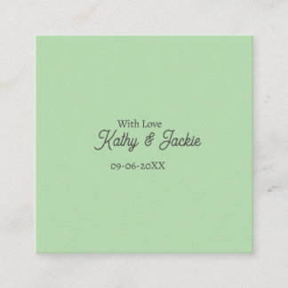 With love add couple name wedding simple minimal quadratische visitenkarte