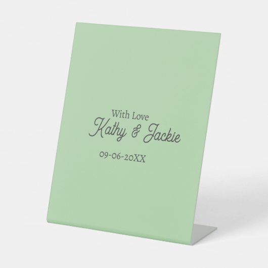 With love add couple name wedding simple minimal sockelschild (Vorderseite)