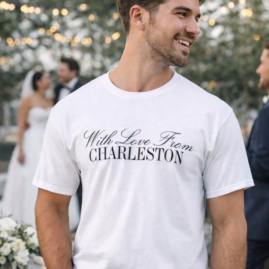 With Love From Custom City Wedding Merch Toss T-Shirt