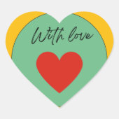 With Love Heart Sticker – Minimal Cute Love  (Vorderseite)