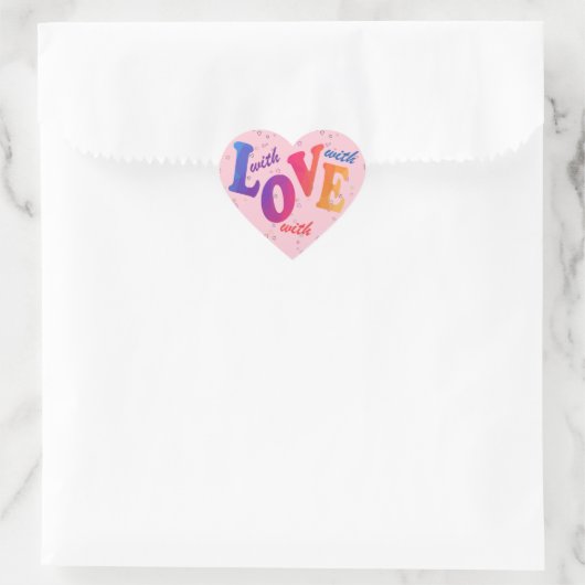 With love Herz-Aufkleber (Tasche)