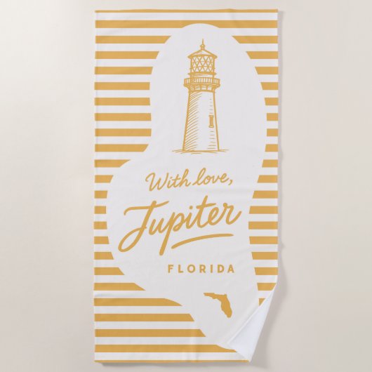 With Love Jupiter Beach Towel Strandtuch (Vorderseite)